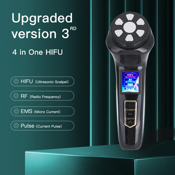 4 σε 1 Mini HiFu Machine Ultrasound RF EMS MFIP Pulse Facial Lifting Skin Tightening Anti Wrinkle Face Massager Beauty