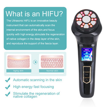 4 σε 1 Mini HiFu Machine Ultrasound RF EMS MFIP Pulse Facial Lifting Skin Tightening Anti Wrinkle Face Massager Beauty