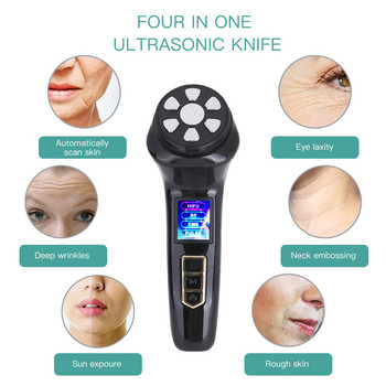 4 σε 1 Mini HiFu Machine Ultrasound RF EMS MFIP Pulse Facial Lifting Skin Tightening Anti Wrinkle Face Massager Beauty