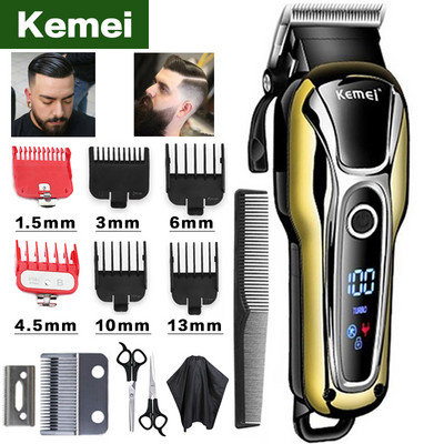 Kemei Electric Hair Clipper Hair Cutting Maching Wireless Trimmer Men Επαγγελματική μηχανή κουρευτικής επαναφορτιζόμενης κουρέας κουρέας