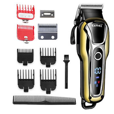 Kemei Electric Hair Clipper Hair Cutting Maching Wireless Trimmer Men Επαγγελματική μηχανή κουρευτικής επαναφορτιζόμενης κουρέας κουρέας