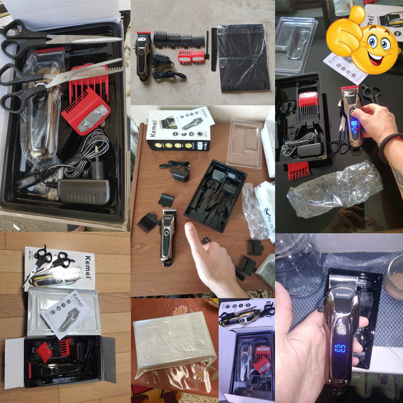 Kemei Electric Hair Clipper Hair Cutting Maching Wireless Trimmer Men Επαγγελματική μηχανή κουρευτικής επαναφορτιζόμενης κουρέας κουρέας