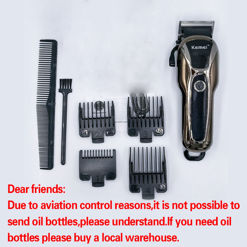 Kemei Electric Hair Clipper Hair Cutting Maching Wireless Trimmer Men Επαγγελματική μηχανή κουρευτικής επαναφορτιζόμενης κουρέας κουρέας