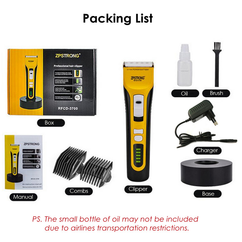 Profesionalni električni trimer za kosu od 25 W Punjivi aparat za šišanje Trimer za šišanje brade Brijač za odrasle muškarce LED zaslon 220 V/110 V