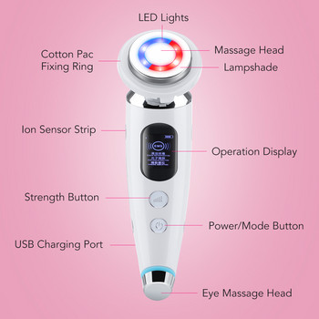 Eye Face Massager Skin Rejuvenation Radio Mesotherapy EMS LED Lifting Προσώπου Sonic Vibration Removal Removal Anti-Aging Εργαλεία RF