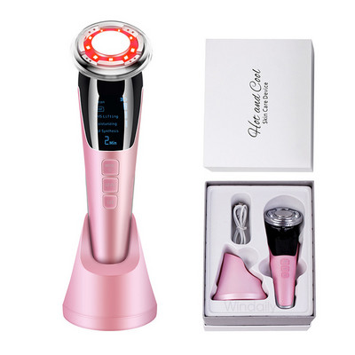 EMS Arcmasszírozó LED Fényterápia Vibrációs Ránctalanítás Bőrfeszesítő Hot Cool kezelés Bőrápoló Arc Beauty Készülék