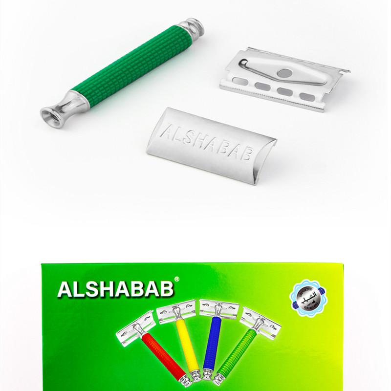 ALSHABAB 1-dijelni sigurnosni brijač od legure cinka za muškarce s ABS drškom 8X4 CM Ručni brijač u obliku slova T s dvostrukim rubom Baber alat za brijanje