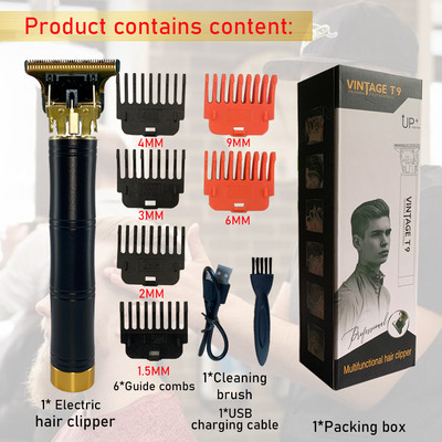 Mašinica za šišanje T9 trimer za muškarce 6 9 MM češalj za šišanje Profesionalne šišače za muškarce 0 MM trimer za bradu Vintage T9 mašina