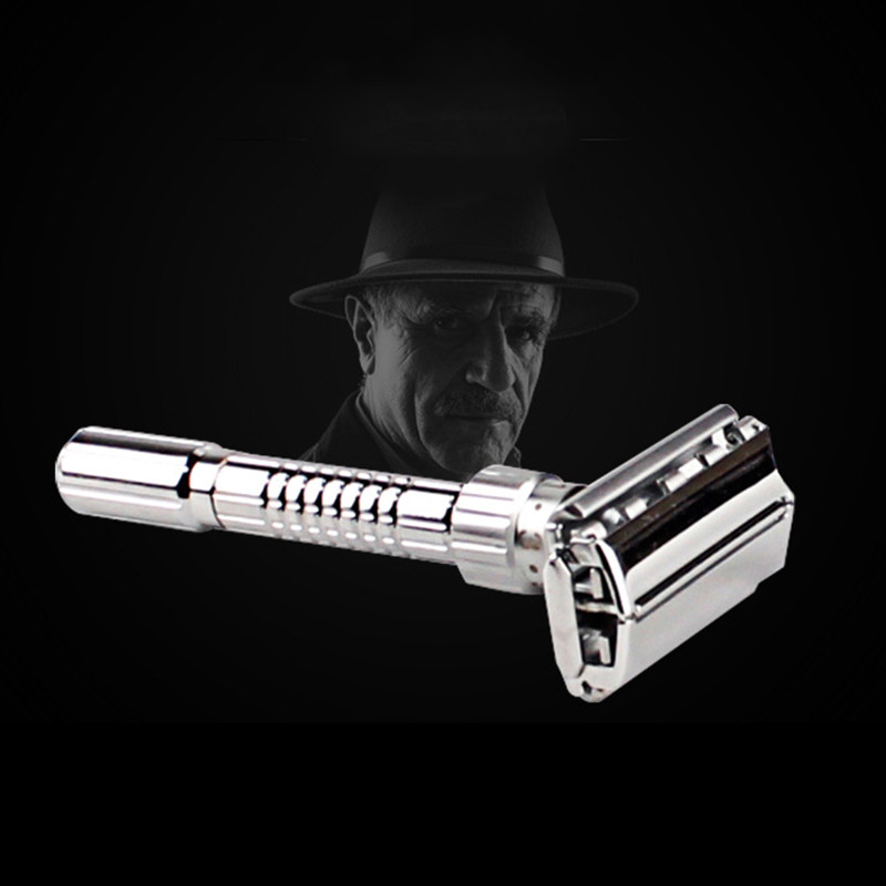 Muški brijač za brijanje Klasični ručni podesivi dvostruki metalni sigurnosni brijači za lice s 5 oštrica, zamjenski set aparata za brijanje Jednostavno čišćenje