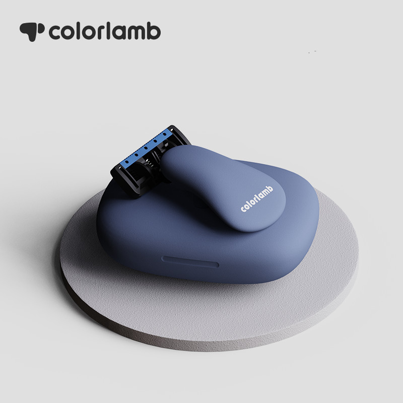 Colorlamb hordozható kézi férfi borotvakészlet kagyló formájú + 2 DB 5 rétegű martenzit rozsdamentes acél utántöltő patronok borotva borotva