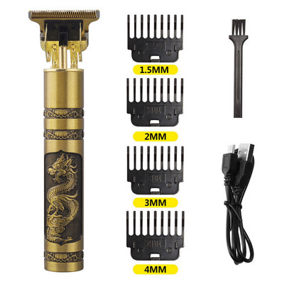 Stroj za šišanje T9 Vintage Hair Trimmer za muškarce Brijač Profesionalni upaljači za šišanje, USB punjivi električni brijač za bradu