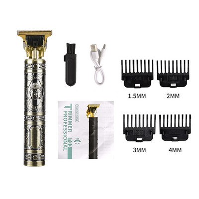 Stroj za šišanje T9 Vintage Hair Trimmer za muškarce Brijač Profesionalni upaljači za šišanje, USB punjivi električni brijač za bradu