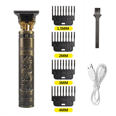 Stroj za šišanje T9 Vintage Hair Trimmer za muškarce Brijač Profesionalni upaljači za šišanje, USB punjivi električni brijač za bradu