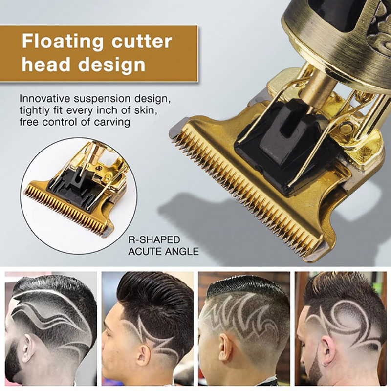 Stroj za šišanje T9 Vintage Hair Trimmer za muškarce Brijač Profesionalni upaljači za šišanje, USB punjivi električni brijač za bradu