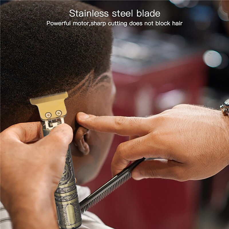 Stroj za šišanje T9 Vintage Hair Trimmer za muškarce Brijač Profesionalni upaljači za šišanje, USB punjivi električni brijač za bradu