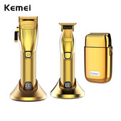 Kemei Professional Barber Shop Kit de tuns tuns 0 mm Trimmer Electric Shaver Finish Machine Set fără fir/cu cablu Li-on Clip