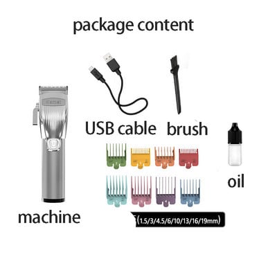 Kemei Professional Barber Shop Kit de tuns tuns 0 mm Trimmer Electric Shaver Finish Machine Set fără fir/cu cablu Li-on Clip
