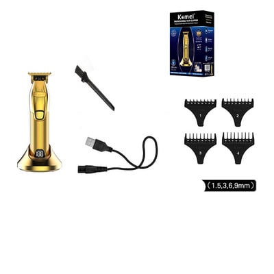 Kemei Professional Barber Shop Kit de tuns tuns 0 mm Trimmer Electric Shaver Finish Machine Set fără fir/cu cablu Li-on Clip