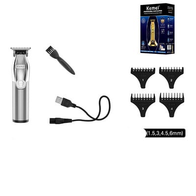 Kemei Professional Barber Shop Kit de tuns tuns 0 mm Trimmer Electric Shaver Finish Machine Set fără fir/cu cablu Li-on Clip
