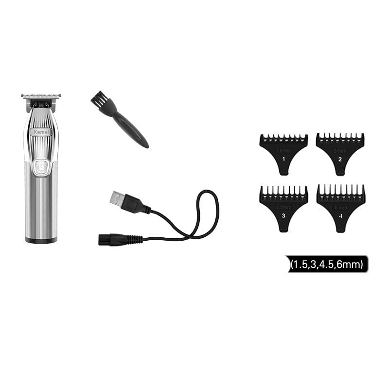Kemei Professional Barber Shop Kit de tuns tuns 0 mm Trimmer Electric Shaver Finish Machine Set fără fir/cu cablu Li-on Clip