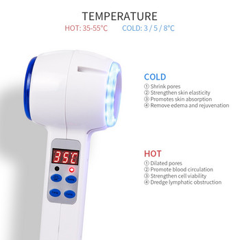 Ζεστό κρύο σφυρί Cryotherapy Blue Photon Θεραπεία Ακμής Skin Beauty Massager Anti-aging Lifting Rejuvenating Machine