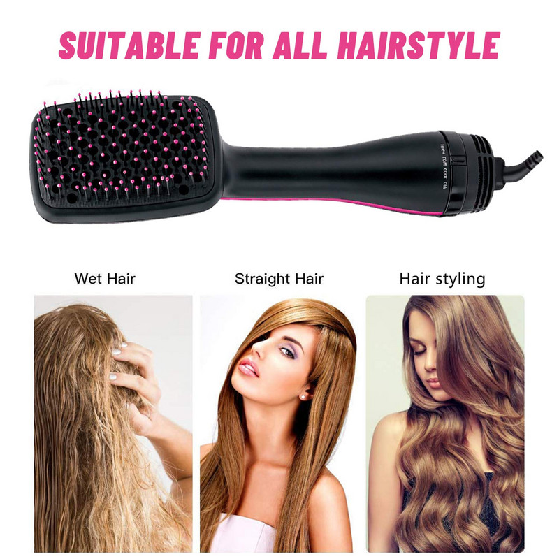 One Step Hajszárító és Volumerítő Hajszárító Szalon Hot Air Paddle Styling Brush Negative Ion Generator Hajvasaló otthon