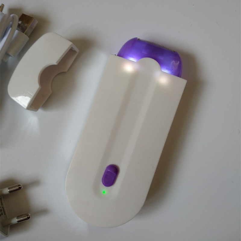 Professzionális fájdalommentes szőrtelenítő készlet lézeres érintős epilátor USB újratölthető női testarc láb bikini kézi borotva szőrtelenítő
