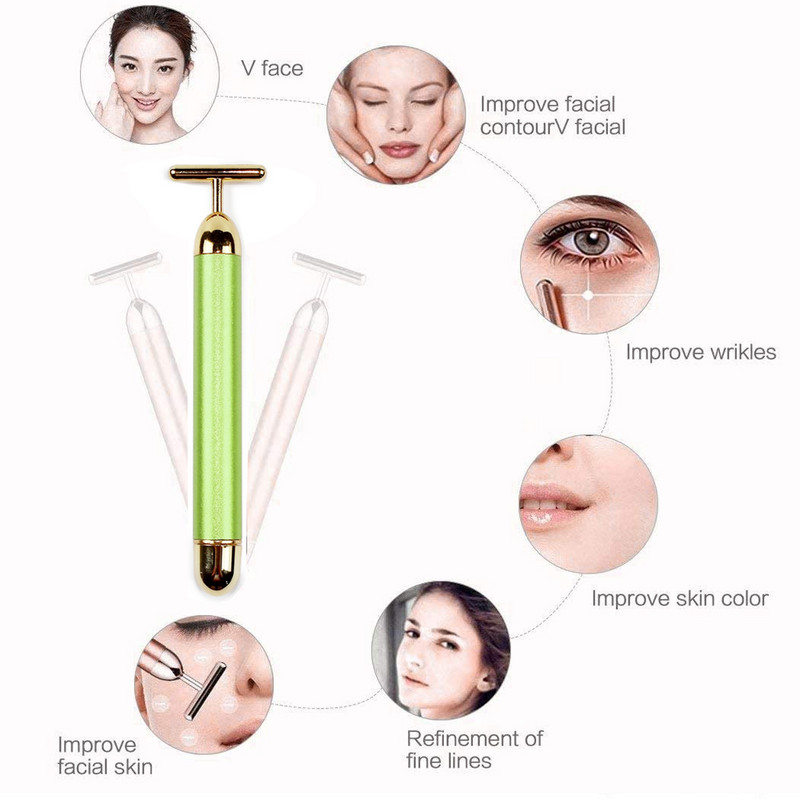 Ultrahangos 24K Beauty Bar Face Lift Masszírozó Arcbőr SPA Massager Stick bőrfeszesítő karcsúsító ránctalanító arcápoló eszközök