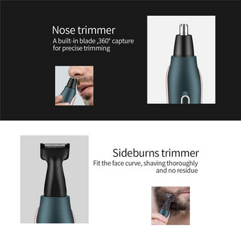 5 in1Electric Nose Ear Hair Trimmer Ανδρική Επαναφορτιζόμενη Κουρευτική Γενειάδα Προσώπου Αποτρίχωση Φρυδιών Sideburns Styling Hair Trimmer 53