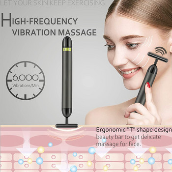 3D Roller & T Shape Face Massager 24k Gold Energy Beauty Bar Μασάζ ποδιών ματιών μέσης κατά των ρυτίδων Face Lift Skin Care Tools