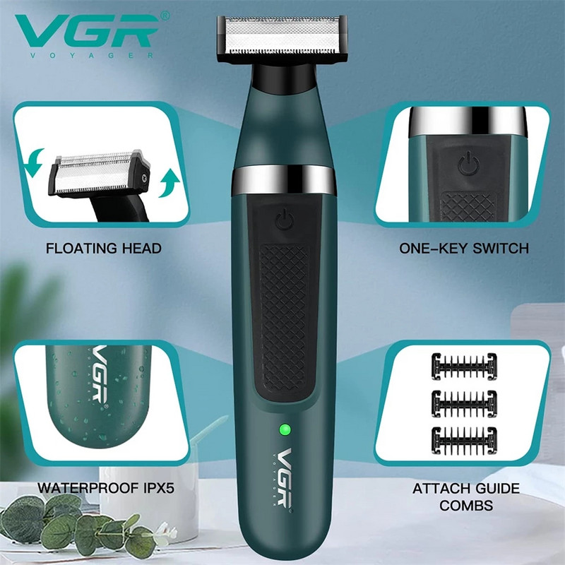 VGR elektromos borotva férfiaknak testszőrvágó bikini trimmer borotva intim területekre Epilátor nőknek borotválkozás eltávolító vágó
