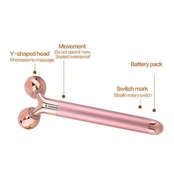 Electric Roller Beauty Bar Vibrating Facial Roller Massager Αντιρυτιδική περιποίηση δέρματος Roller Face Massager Lift Εργαλείο αδυνατίσματος