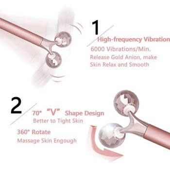 Electric Roller Beauty Bar Vibrating Facial Roller Massager Αντιρυτιδική περιποίηση δέρματος Roller Face Massager Lift Εργαλείο αδυνατίσματος