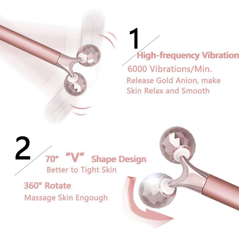 Electric Roller Beauty Bar vibráló arcmasszírozó görgős masszírozó ránctalanító bőrápoló görgős arcmasszírozó lift karcsúsító eszköz