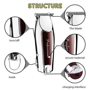 Kemei Professional Haircut Machine Trimmer for Men Επαναφορτιζόμενο κούρεμα Cordless Hair Clipper Ηλεκτρική ξυριστική μηχανή Beard Barber