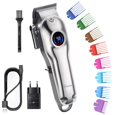 HATTEKER Muške mašinice za šišanje Trimer za kosu Profesionalni brijač Komplet za šišanje s frizerskim ogrtačem Punjiva