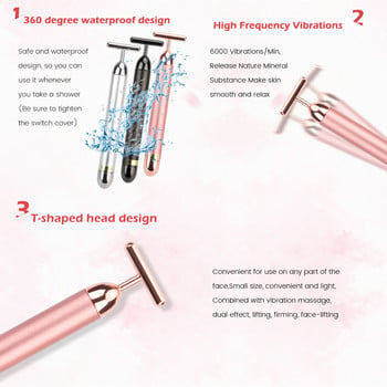 Τύπος T Electric Golden Beauty Stick V Face Artifact Face Massage Lift Vibration Massager for Face Beauty Equipment Wrinkle Bar