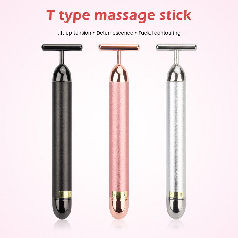 T típusú elektromos Golden Beauty Stick V Face Artifact Arcmasszázs Lift Vibrációs Masszírozó Arcszépítő Felszerelés Ráncsáv