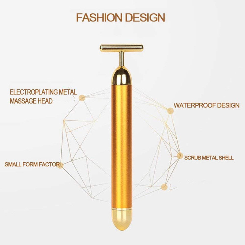 T típusú elektromos Golden Beauty Stick V Face Artifact Arcmasszázs Lift Vibrációs Masszírozó Arcszépítő Felszerelés Ráncsáv