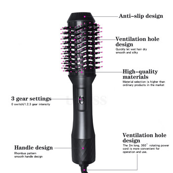 2022 New Hair Dryer Brush One Step Blow Dryer Professional Hot Comb Salon Blow Hairdryer 3-σε-1 Βούρτσα ζεστού αέρα Ισιωτικό μαλλιών