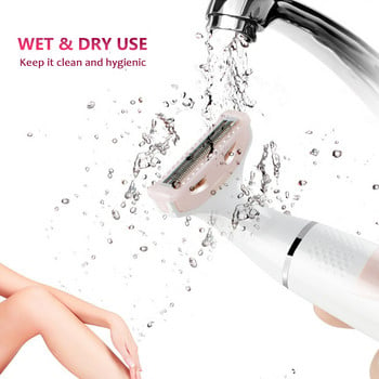 Ανώδυνη αποτρίχωση Ηλεκτρικό ξυράφι Wet Dry Use Private Hair Shaving Bikini Trimmer Γυναικεία ξυριστική μηχανή για ηβική αποτρίχωση σώματος