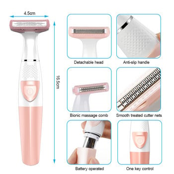 Ανώδυνη αποτρίχωση Ηλεκτρικό ξυράφι Wet Dry Use Private Hair Shaving Bikini Trimmer Γυναικεία ξυριστική μηχανή για ηβική αποτρίχωση σώματος