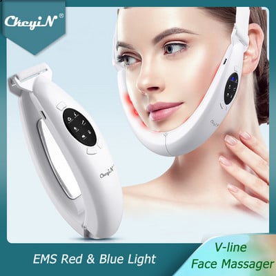 CkeyiN V-Face Shaping Face Massager Cureaua de slăbit EMS LED Light Dispozitive de lifting facial Reductor dublu de bărbie Strângere Îngrijirea pielii