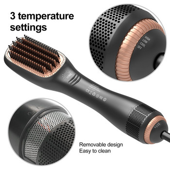 CHI Четка за сешоар 3 в 1 Четки с горещ въздух 1200 W Мощна керамична турмалинова йонна преса за коса за всички типове коса