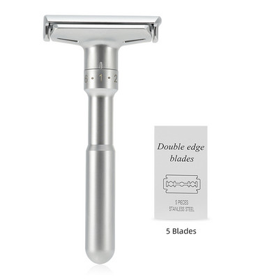 Állítható Double Edge Classic biztonsági borotva férfi borotvaborotva 5 db titán bevonatú pengékkel borotva borotva