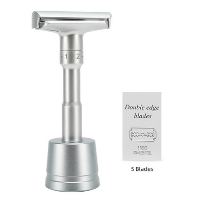Állítható Double Edge Classic biztonsági borotva férfi borotvaborotva 5 db titán bevonatú pengékkel borotva borotva