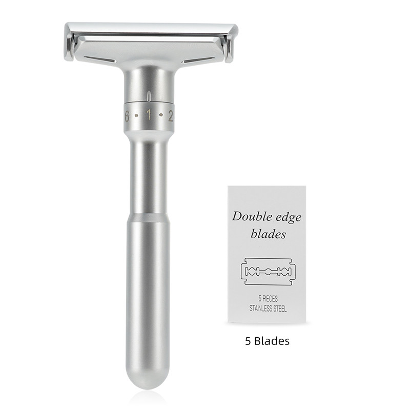 Állítható Double Edge Classic biztonsági borotva férfi borotvaborotva 5 db titán bevonatú pengékkel borotva borotva