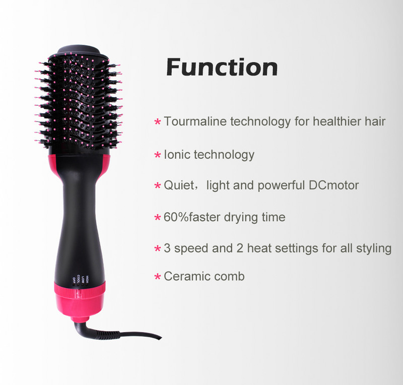 Βούρτσα ζεστού αέρα Styler and Volumizer Hair Straightener Roller Comb Roller One Step Electric Ion Blow Dryer Brush Hair Styler
