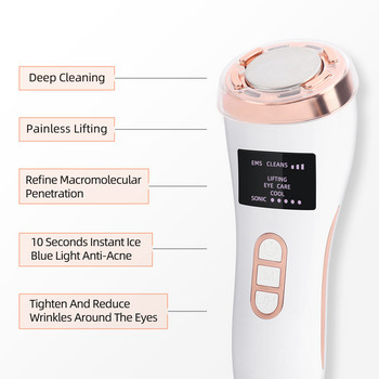 Beauty Hot Cold Facial Massager Χειροκίνητη συσκευή φωτονίου LED για αναζωογόνηση του δέρματος για πιο απαλό και σφιχτό εργαλείο ομορφιάς προσώπου