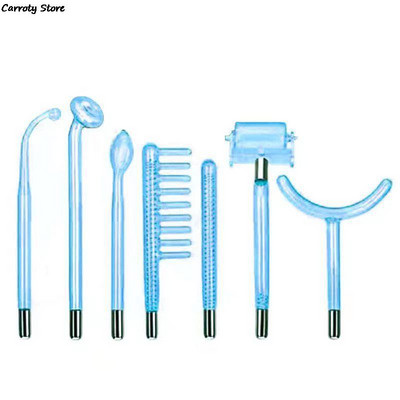 Visokofrekventni dodatak za mlaznicu elektrode za lice 4/7 kom staklene cijevi Crveno svjetlo Neonsko ljubičasto Argon Plavo svjetlo za miješanje Njega kože lica